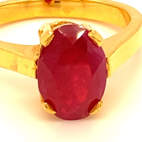 GIA Certified Ruby 2.57ct Solid 18K Gold Ring - Picture 8 of 9